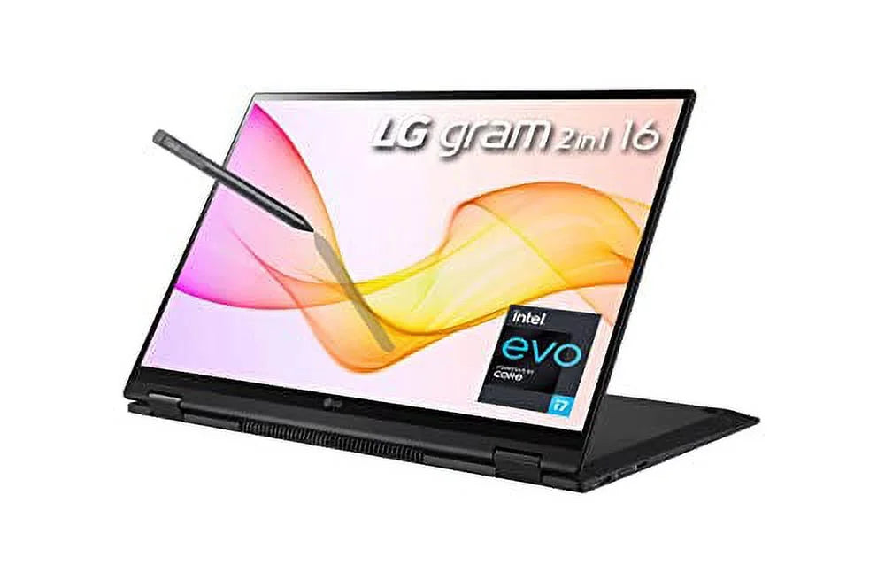 LG 2023 Gram 16" 2-in-1 Ultralight Laptop WQXGA IPSize Touch Intel EVO i7-1360P 32GB RAM 2TB(1TBx2) NVMe SizeSizeD Iris Xe Graphics WiFi AX Backlit Fingerprint Fullday Battery Windows 10 Pro w/Pen and RE USizeB