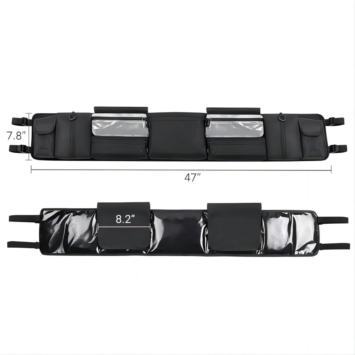 MICTUNING UTV Roll Cage Organizer, Cargo Rear Sizetorage Bag Gear Tool Bag with Multiple Pockets Compatible