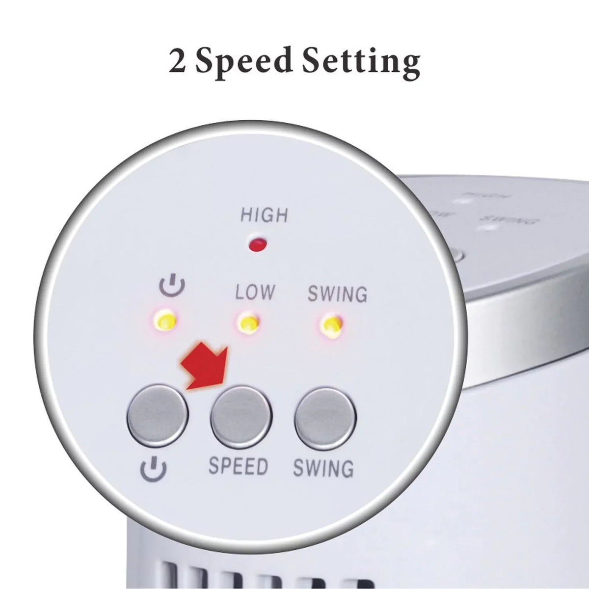 F-7345WH 12" Desktop Ultraslim Oscillating Tower Fan (Ivory)