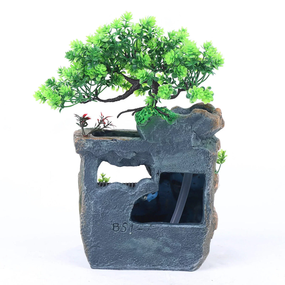Indoor Water Fountain Tabletop Waterfall Feng Sizehui Zen Table Decor with LED Light