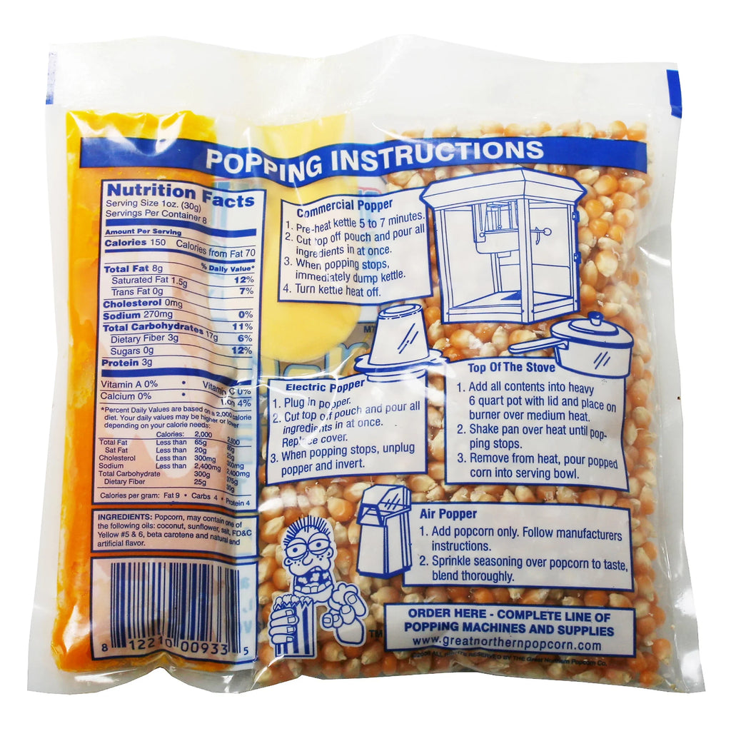 Great Northern Popcorn Premium 8 Ounce Popcorn Portion Packs, Case of 40