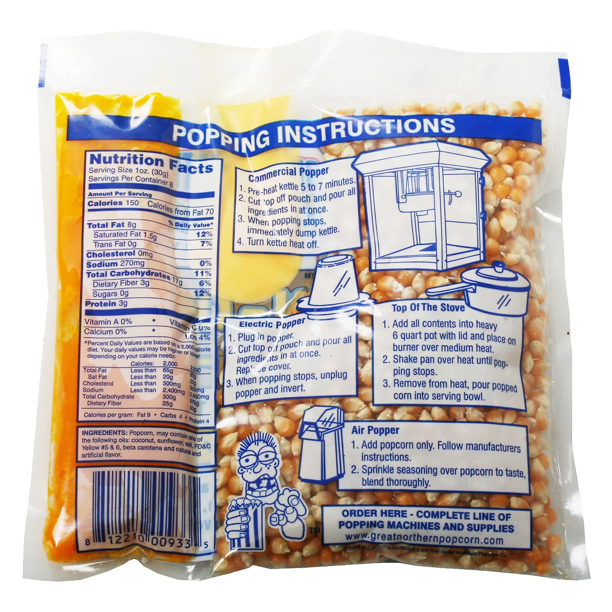 Great Northern Popcorn Premium 8 Ounce Popcorn Portion Packs, Case of 40
