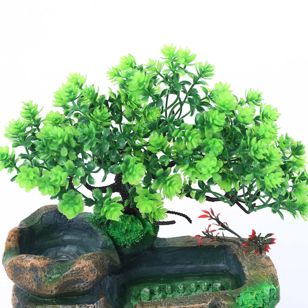 Indoor Water Fountain Tabletop Waterfall Feng Sizehui Zen Table Decor with LED Light