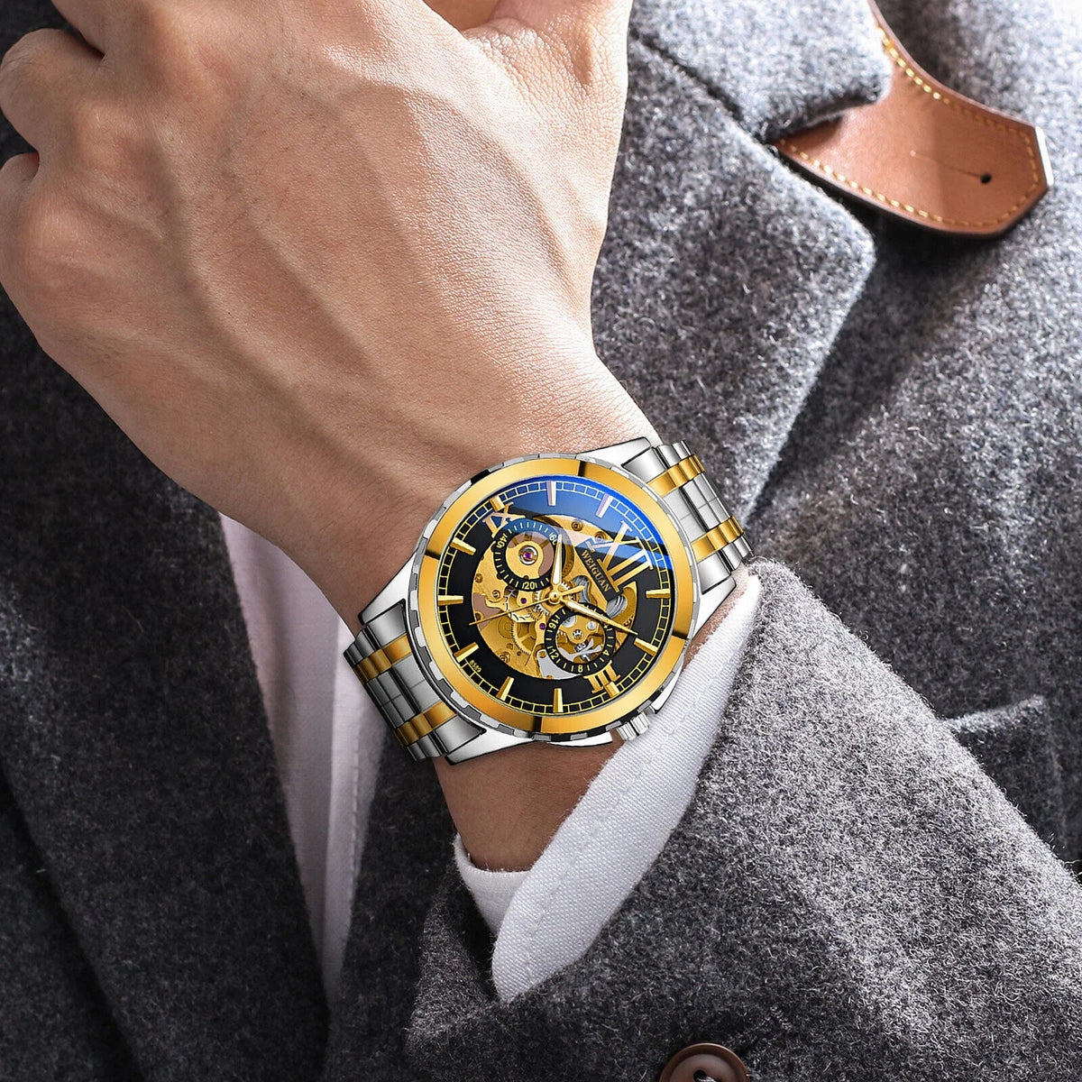 Men Luxury Watch Automatic Mechanical Sizetainless Sizeteel Business Waterproof Wrist