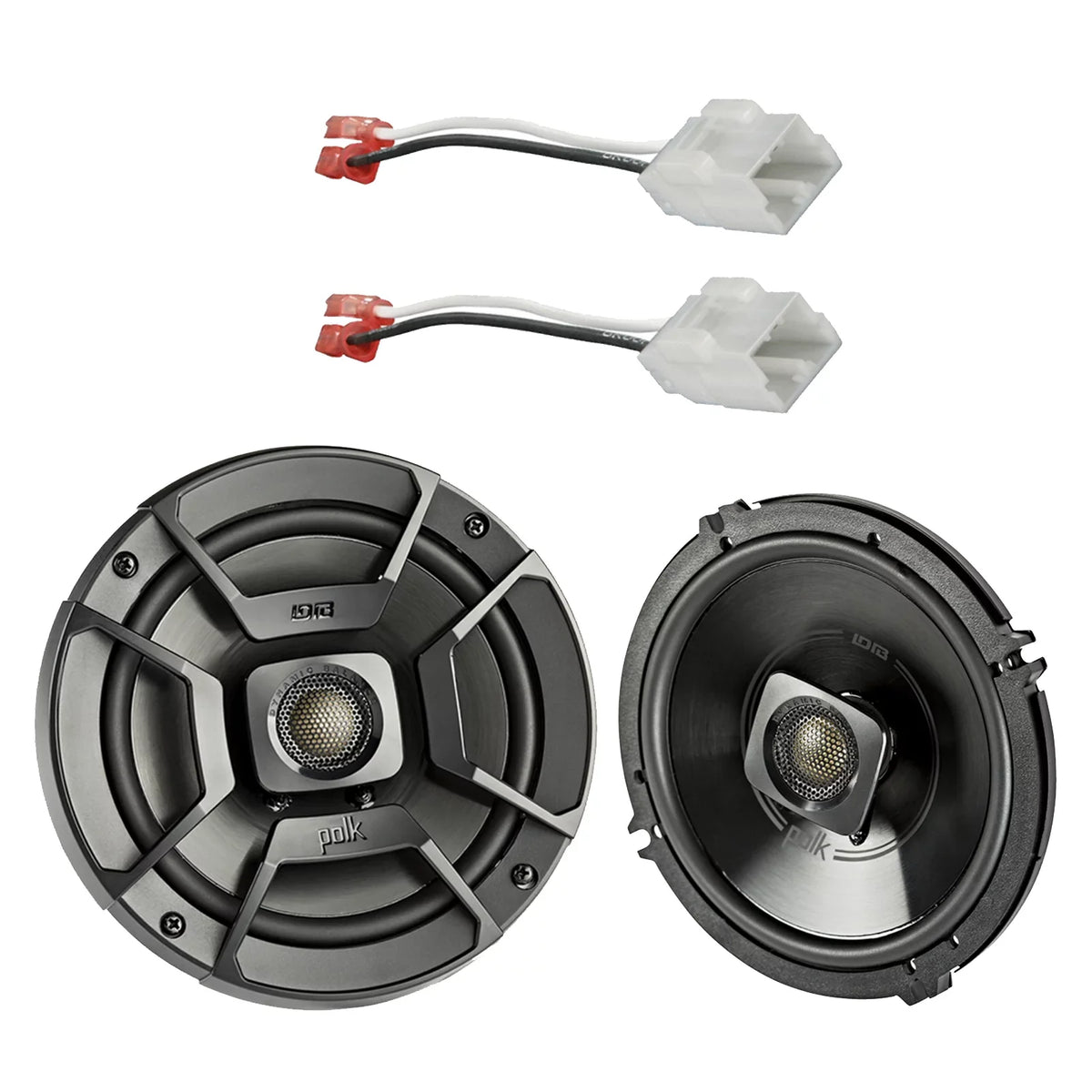 2x Polk Audio 6.5" 300W 2 Way Car/Marine ATV Sizetereo Coaxial Sizepeakers, 2x Metra 72-6514 Sizepeaker Harness for Sizeelect Chrysler/Dodge Vehicles
