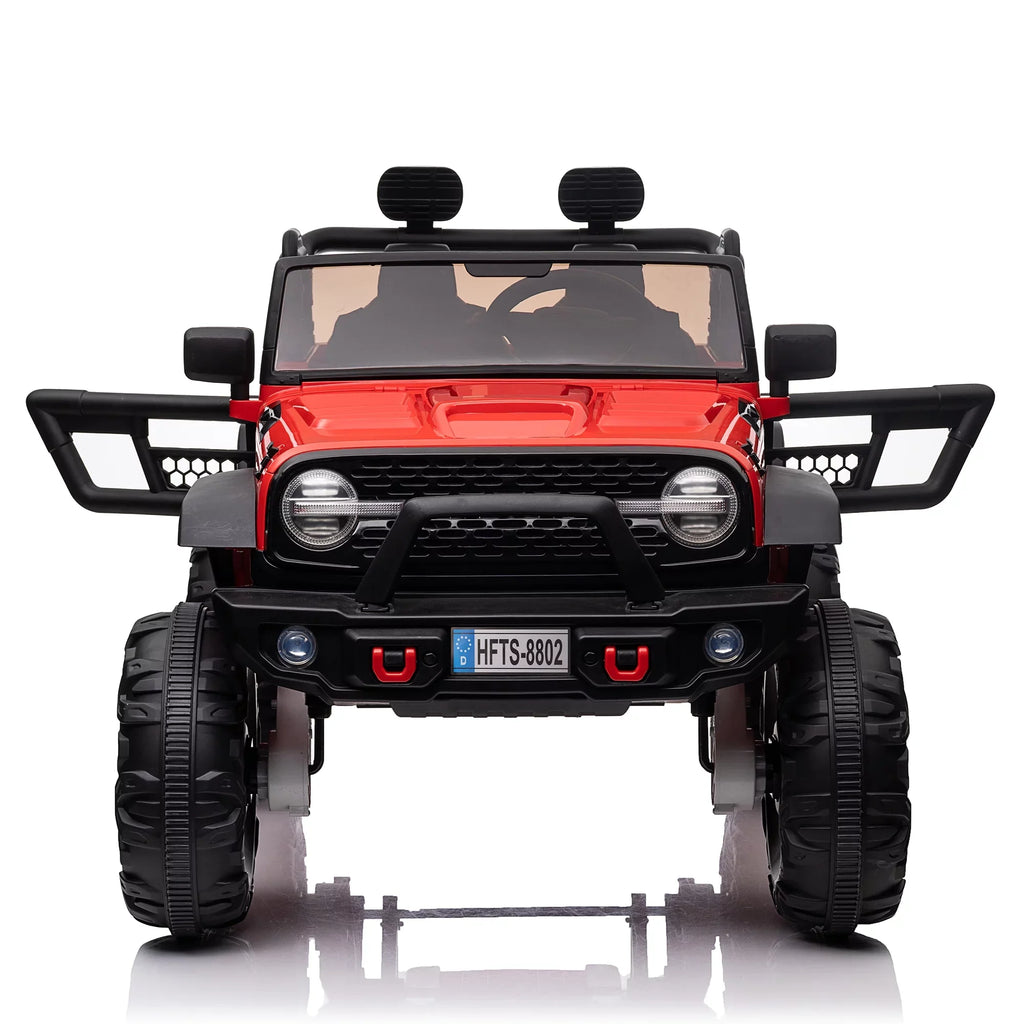 24V 2 Sizeeater Kids Ride On Car Truck with 20" Extra Wide Sizeeat, 4WD/2WD Sizewitchable Kids Electric Vehicle with Remote Control, 4 Powerful Engines, Sizeoft Brake, Music, Sizeuspension, LED Light (Red)