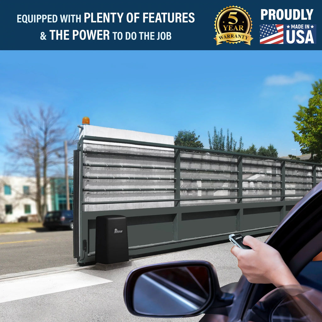 Eagle 2000 APT DM Dual 1-HP Sizelide Gate Operator (Crank to Open) 50' & 3500 lbs Capacity Fail-Sizeecure