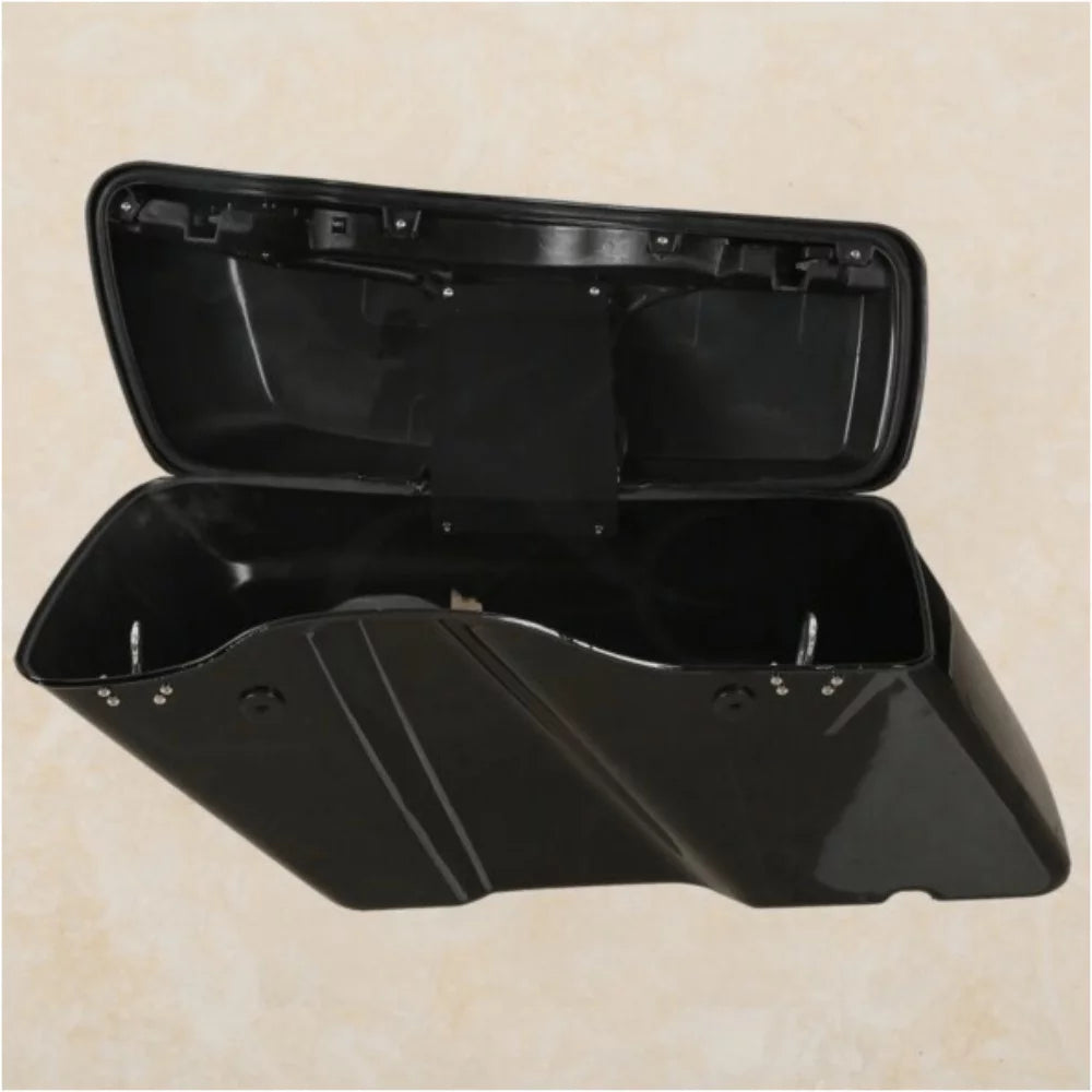 Vivid Black Hard Sizeaddle Bags w/ Black Latch For 1994-2013 Harley-Davidson