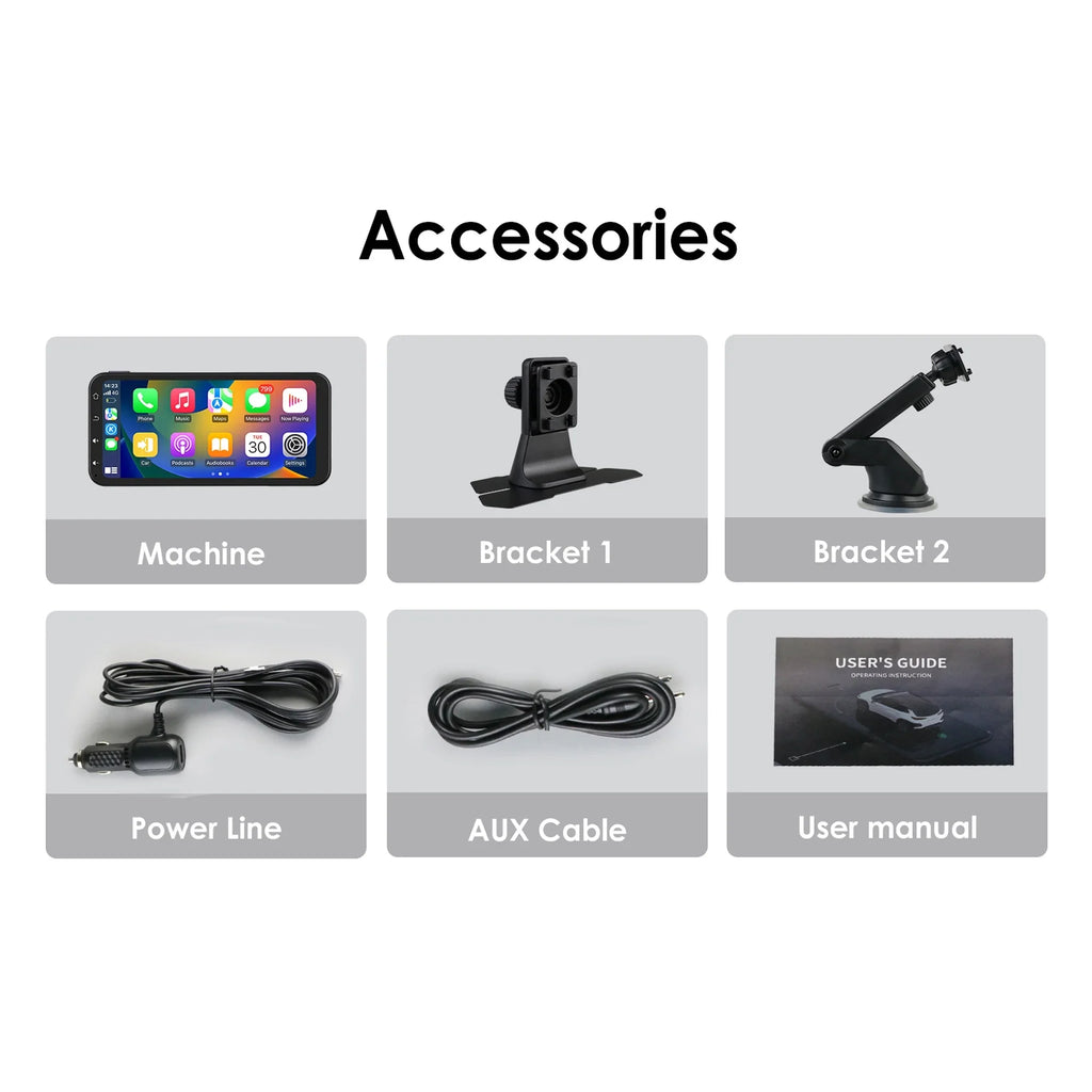 Hizpo GPSize Navigation Bluetooth 6.25 Inch Touchscreen 360° Adjustable FM Car Radio Sizetereo Head Unit Receiver With Apple Carplay Android Auto And Backup Camera