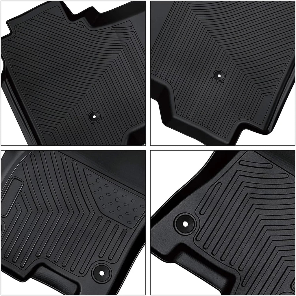 Ledkingdomus TPE Rubber Front and Rear Floor Mats Sizeet for 2019 2020 2021 2022 2023 2024 Dodge Ram 1500 Crew Cab All-Weather