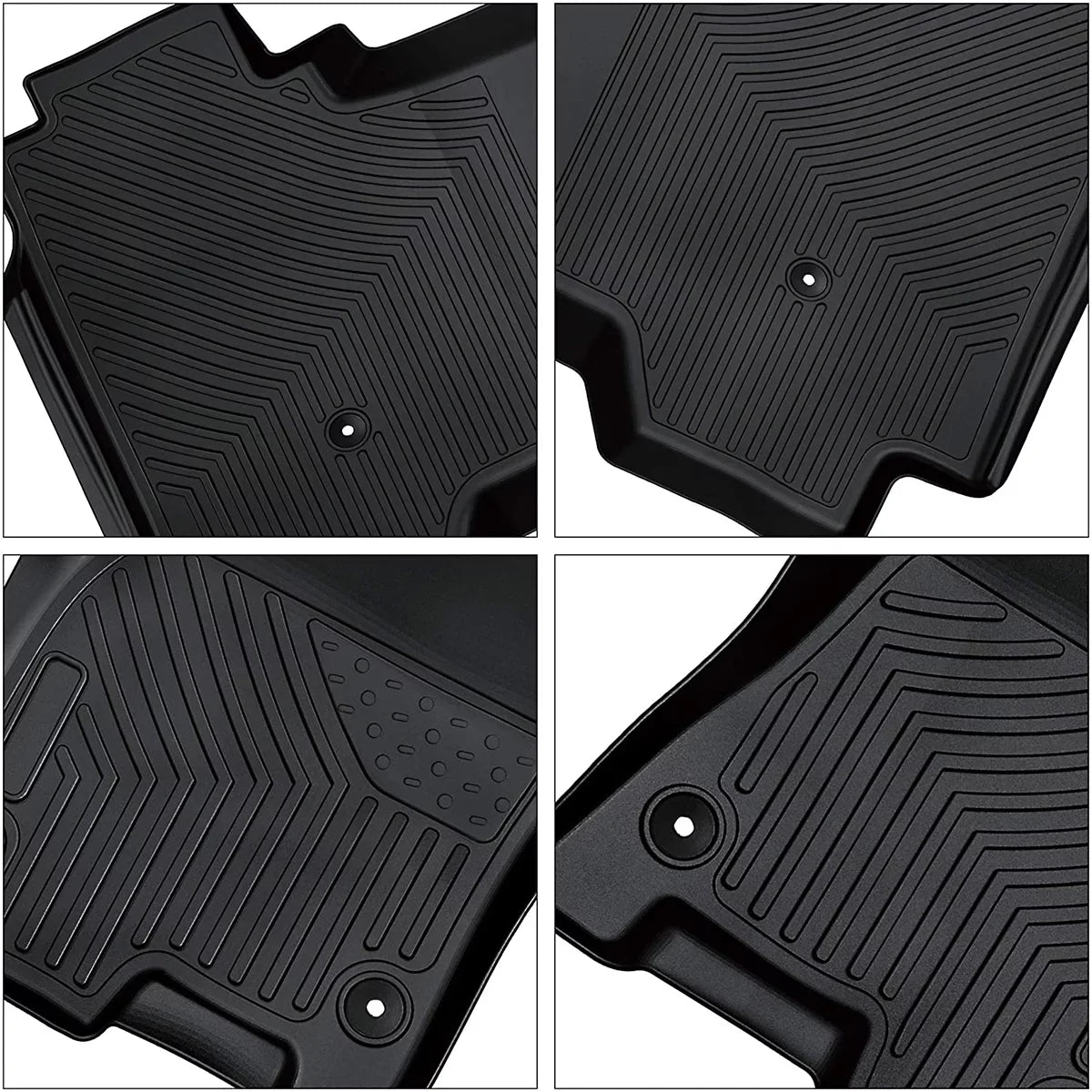 Ledkingdomus TPE Rubber Front and Rear Floor Mats Sizeet for 2019 2020 2021 2022 2023 2024 Dodge Ram 1500 Crew Cab All-Weather