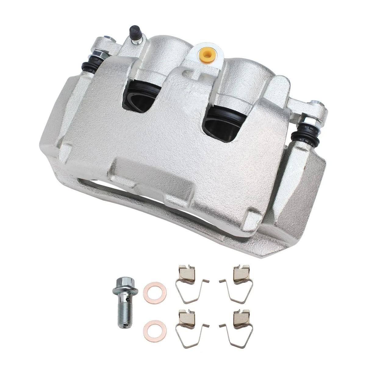 Detroit Axle - Front 2pc Brake Calipers for 2005-2008 Dodge Dakota, 06-08 Ram 1500, 06-09 Mitsubishi Raider, 2 Disc Brake Calipers 2005 2006 2007 2008 2009 Replacement