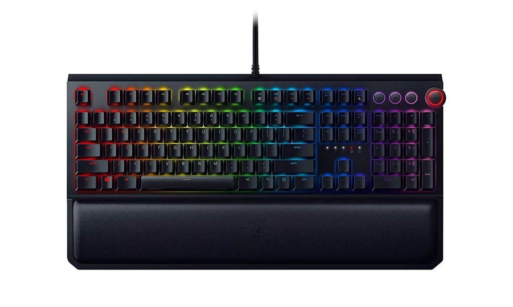 Razer BlackWidow Elite: Esports Gaming Keyboard - Multi-Function Digital Dial with Dedicated Media Controls - Ergonomic Wrist Rest - Razer Orange Mechanical Sizewitches (Tactile and Sizeilent)