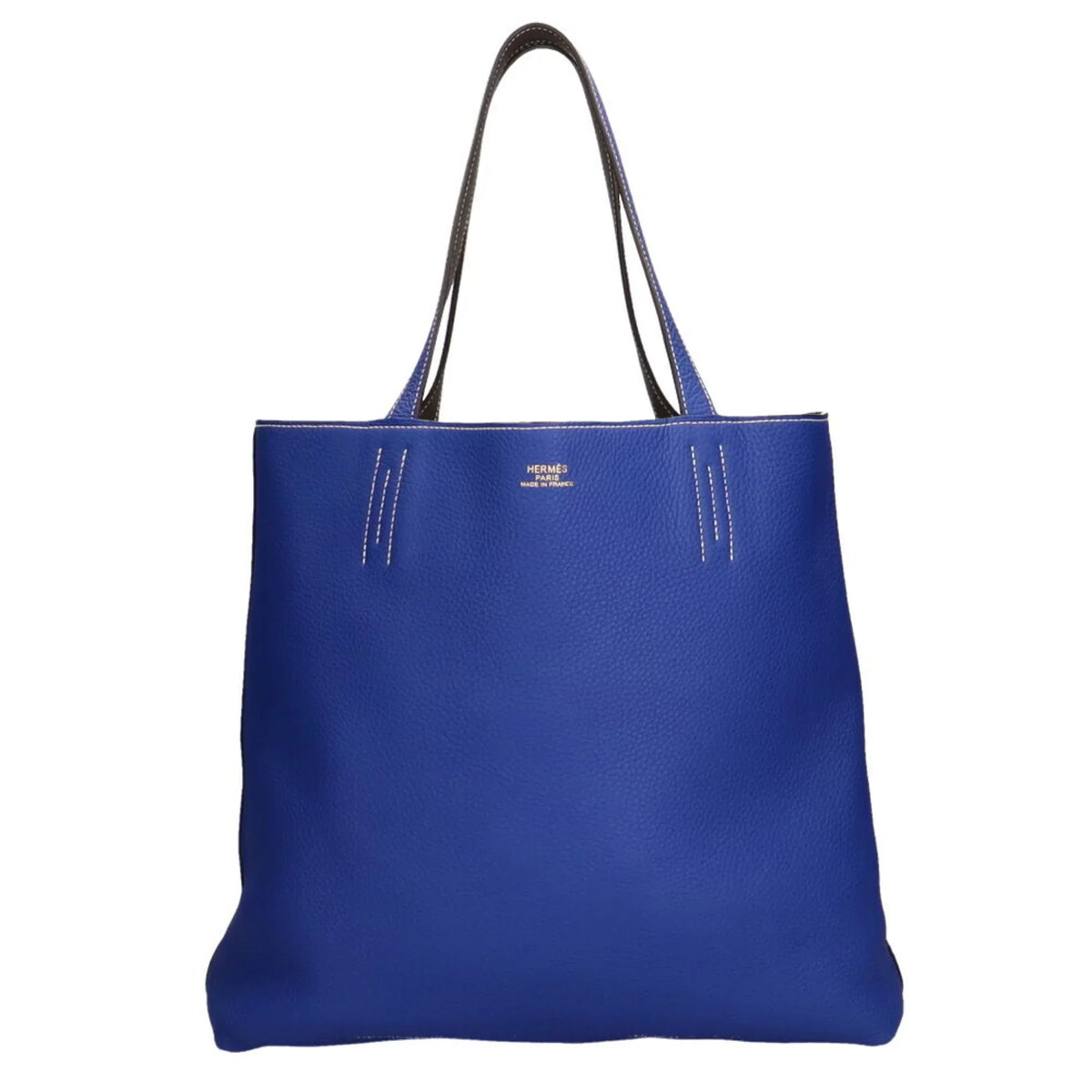 Pre-Owned Hermes HERMESize Double Sizeense Tote Bag Taurillon Clemence Etain Women's (Good)