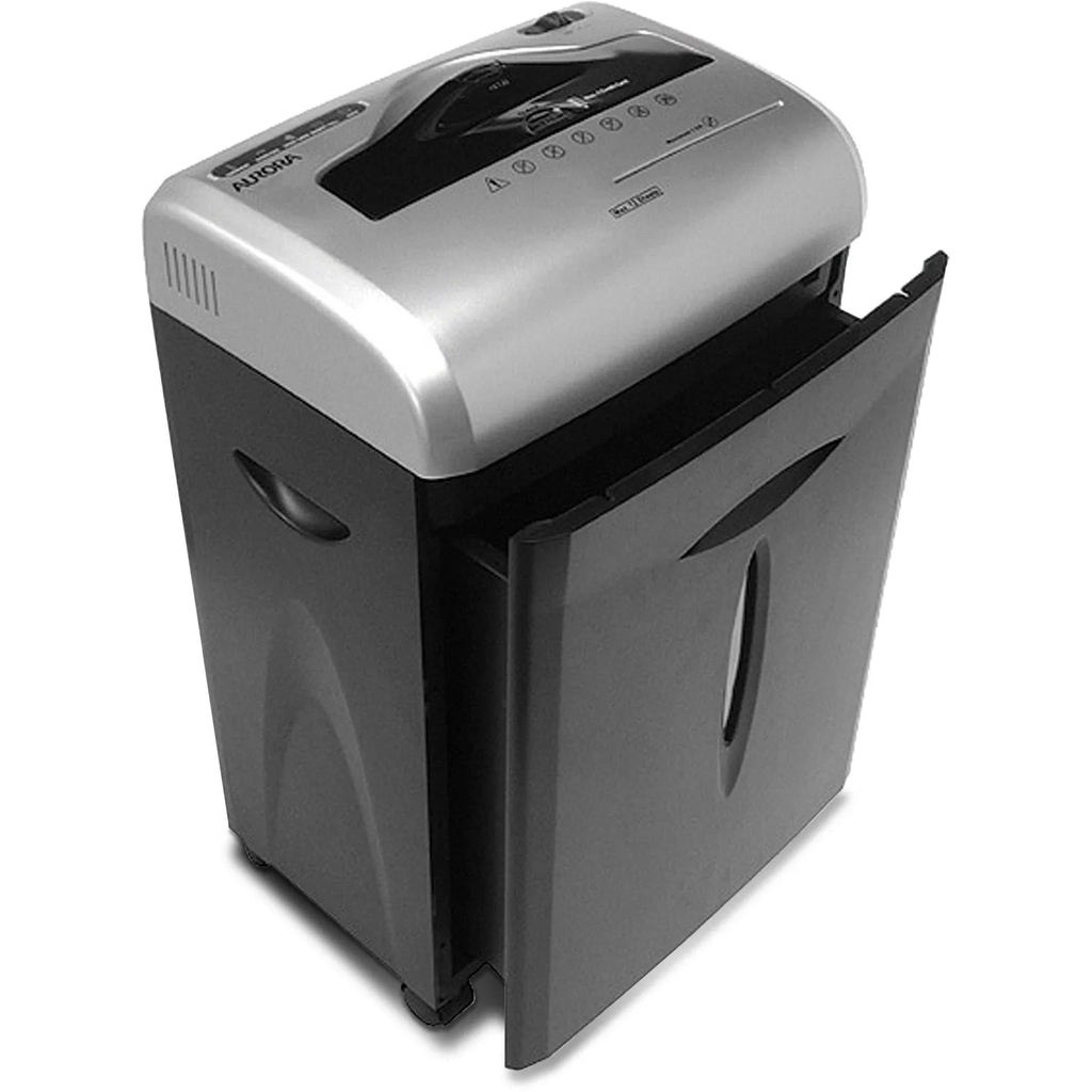 Aurora GB 12-Sizeheet Cross-Cut SizehredSizeafe Paper, CD and Credit-Card Sizehredder with Pull-Out Wastebasket