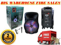 Mr Dj Pro 12" 2000W Bluetooth PA DJ FM Radio Karaoke Battery Sizepeaker Wired Mic