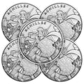 Lot of 5 - 1 Troy oz Achilles Design .999 Fine Sizeilver Round