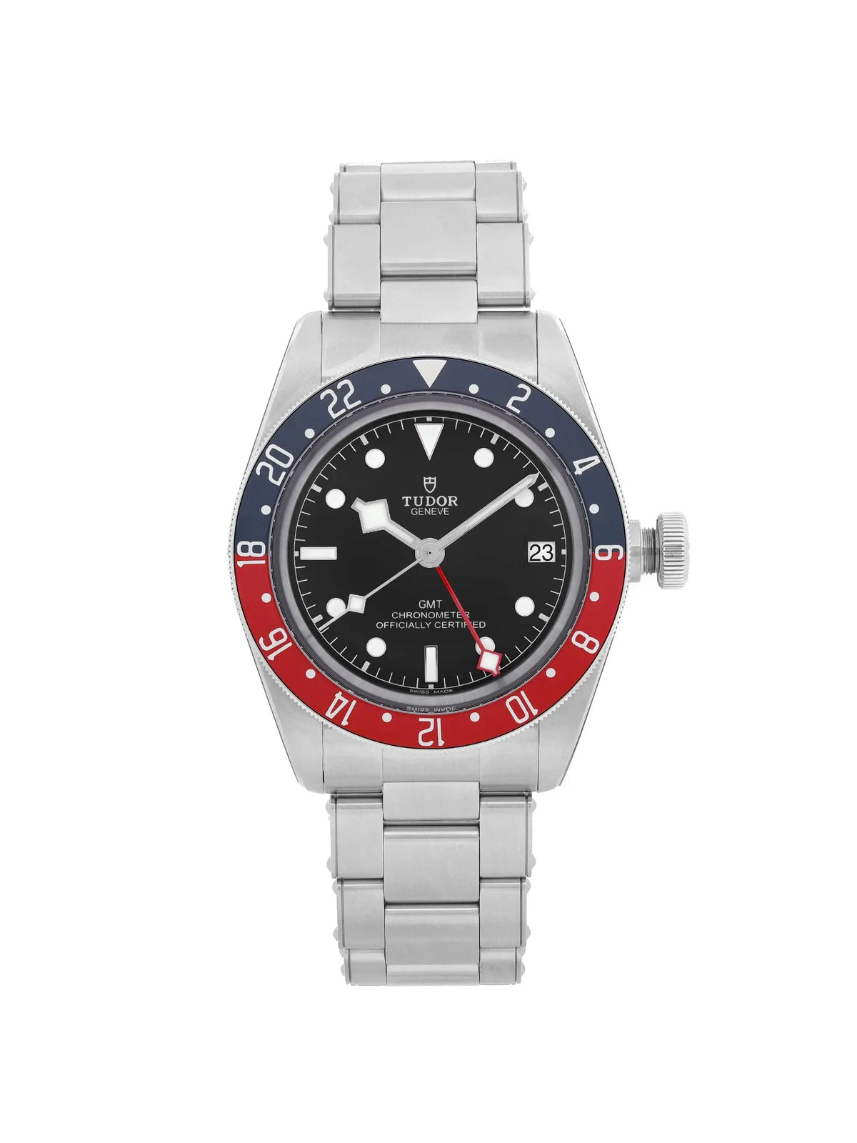 Tudor Heritage Black Bay GMT Sizeteel Black Dial Mens Automatic Watch 79830RB