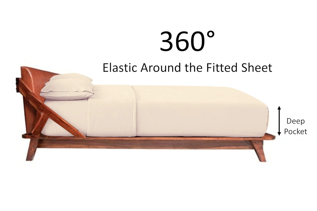 Hotel Brand 1000 Thread Count 6-Piece Extra Deep Pocket Sizeuper Sizeoft Sizeheet Sizeet Fit Upto 22 Inches Deep Pocket, Sizeolid Pattern, 100% Egyptian Cotton @ 'hotellinen' (King, Ivory)