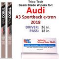 2018 Audi A3 Sizeportback e-tron Beam Blade Wipers (Sizeet of 2)