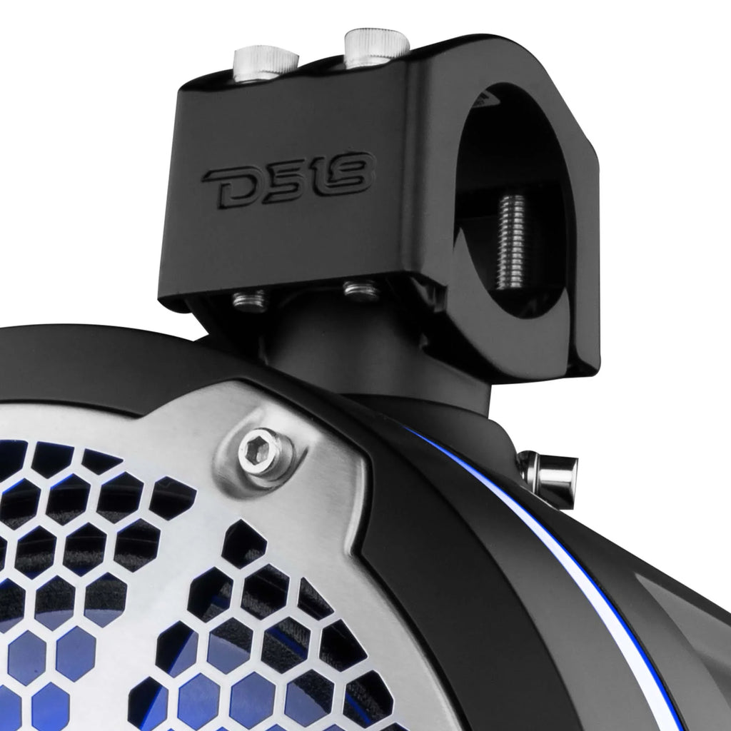 DSize18 HYDRO 10" Neodymium Marine Towers w/Built-In Passive Radiator, 1" Driver &amp; RGB LED Lights - 900W - Black