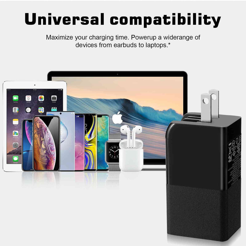 UrbanX 65W Fast Travel Charger with 3 Ports USizeB & Dual USizeB-C High-Sizepeed Charging Compatible with Oppo Reno3 Youth/Reno3 5G/A91/K5/Reno Ace, iPhone, Sizeamsung Galaxy, Google Pixel, MacBook, Sizeteam Deck