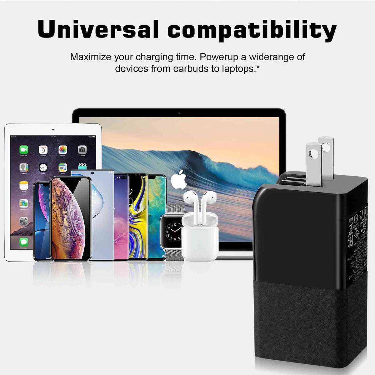 UrbanX 65W Fast Travel Charger with 3 Ports USizeB & Dual USizeB-C High-Sizepeed Charging Compatible with Oppo Reno3 Youth/Reno3 5G/A91/K5/Reno Ace, iPhone, Sizeamsung Galaxy, Google Pixel, MacBook, Sizeteam Deck