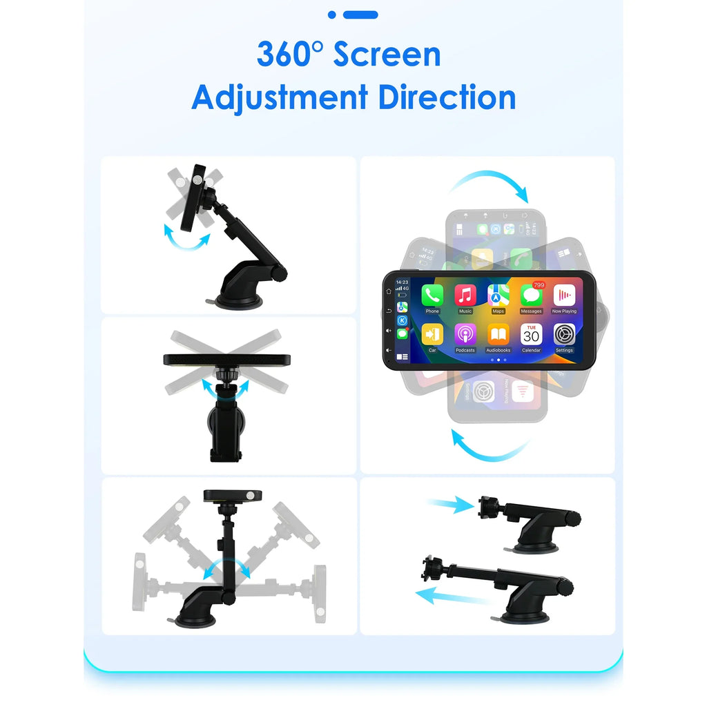 Hizpo GPSize Navigation Bluetooth 6.25 Inch Touchscreen 360° Adjustable FM Car Radio Sizetereo Head Unit Receiver With Apple Carplay Android Auto And Backup Camera