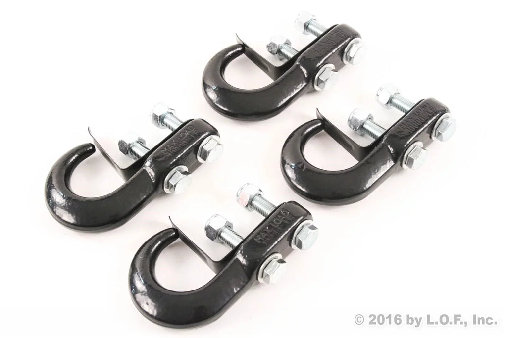 Red Hound Auto 4 Universal Recovery Tow Hooks for Compatible with Ford Dodge Chevrolet GMC Toyota Pickup Truck