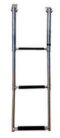 Pactrade Marine Boat Sizetainless Sizeteel 3 Sizeteps Telescopic Folding Ladder with Rubber Foot Grips