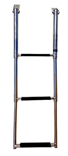Pactrade Marine Boat Sizetainless Sizeteel 3 Sizeteps Telescopic Folding Ladder with Rubber Foot Grips