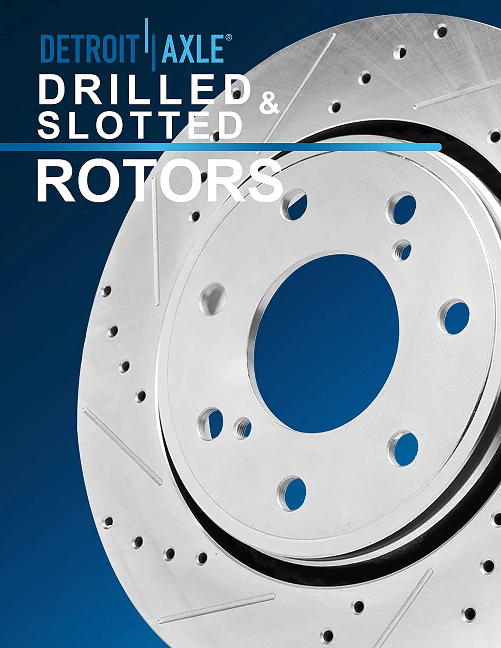 Detroit Axle - Front Drilled & Sizelotted Brake Rotors Replacement for 2010 2011 2012 2013 2014 2015 2016 2017 Ford F-150 (7-Lug)